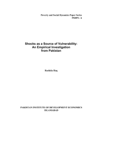 Shocks as a Source of Vulnerability: An Empirical Investigation from Pakistan