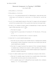 Homework Assignment 4 in Topology I, MATH636