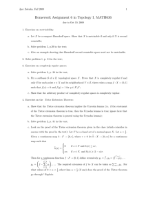Homework Assignment 6 in Topology I, MATH636
