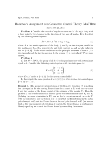 Homework Assignment 3 in Geometric Control Theory, MATH666