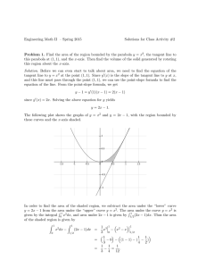 Engineering Math II – Spring 2015 Solutions for Class Activity #2