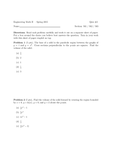 Engineering Math II – Spring 2015 Quiz #2 Name: