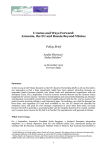 U-turns and Ways Forward: Armenia, the EU and Russia Beyond Vilnius