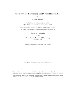 Geometry and Photometry in 3D Visual Recognition Amnon Shashua