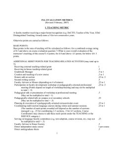 FLL EVALUATION METRICS I. TEACHING METRIC (Revised: February, 2007)