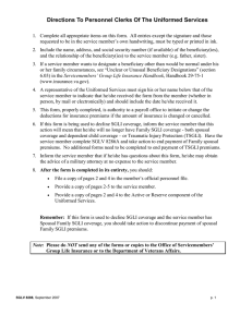 Directions To Personnel Clerks Of The Uniformed Services