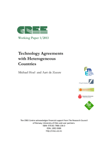 CREE Technology Agreements with Heterogeneous Countries