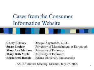 Cases from the Consumer Information Website