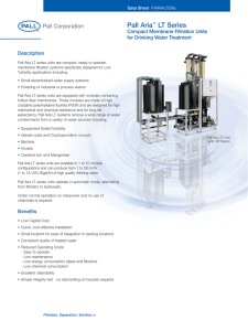 Pall Aria LT Series Compact Membrane Filtration Units for Drinking Water Treatment