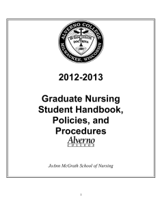 2012-2013  Graduate Nursing Student Handbook,