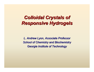 Colloidal Crystals of Responsive Hydrogels