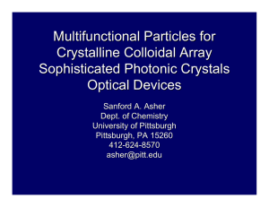Multifunctional Particles for Crystalline Colloidal Array Sophisticated Photonic Crystals Optical Devices