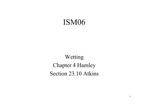 ISM06 Wetting Chapter 4 Hamley Section 23.10 Atkins