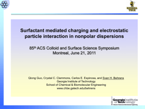 Surfactant mediated charging and electrostatic particle interaction in nonpolar dispersions 85