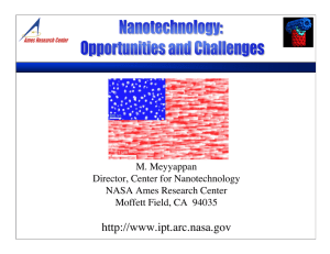M. Meyyappan Director, Center for Nanotechnology NASA Ames Research Center
