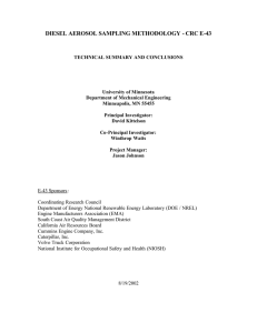 DIESEL AEROSOL SAMPLING METHODOLOGY - CRC E-43