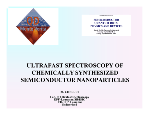 ULTRAFAST SPECTROSCOPY OF CHEMICALLY SYNTHESIZED SEMICONDUCTOR NANOPARTICLES M. CHERGUI