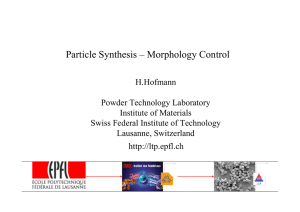 Particle Synthesis – Morphology Control