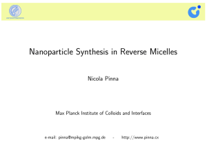 Nanoparticle Synthesis in Reverse Micelles Nicola Pinna e-mail: