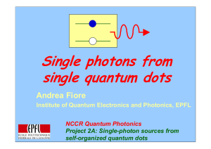 Single photons from single quantum dots Andrea Fiore