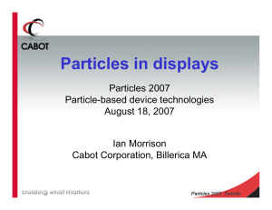 Particles in displays