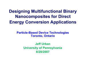 Designing Multifunctional Binary Nanocomposites for Direct Energy Conversion Applications Particle-Based Device Technologies