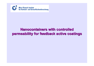 Nanocontainers with controlled permeability for feedback active coatings