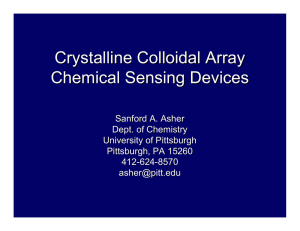 Crystalline Colloidal Array Chemical Sensing Devices