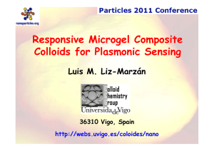 Responsive Microgel Composite Colloids for Plasmonic Sensing Luis M. Liz-Marzán 36310 Vigo, Spain