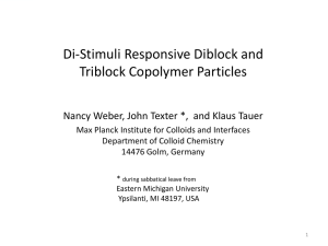 Di-Stimuli Responsive Diblock and Triblock Copolymer Particles