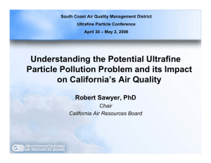 Understanding the Potential Ultrafine Particle Pollution Problem and its Impact