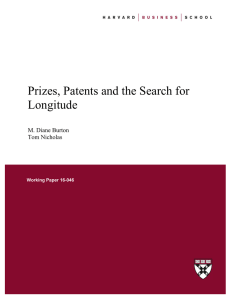 Prizes, Patents and the Search for Longitude M. Diane Burton Tom Nicholas