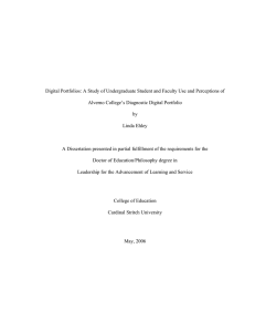 Digital Portfolios: A Study of Undergraduate Student and Faculty Use... Alverno College’s Diagnostic Digital Portfolio