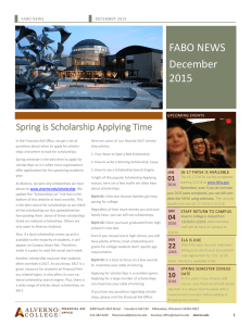 FABO NEWS December 2015 Spring is Scholarship Applying Time