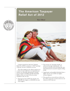The American Taxpayer Relief Act of 2012 Fact Sheet