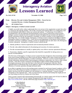 Lessons Learned Interagency Aviation