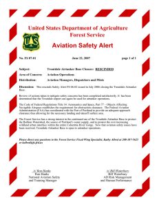 Aviation Safety Alert United States Department of Agriculture Forest Service