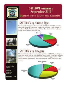 SAFECOM’s by Aircraft Type SAFECOM Summary September 2010 FOREST SERVICE AVIATION RISK MANAGEMENT