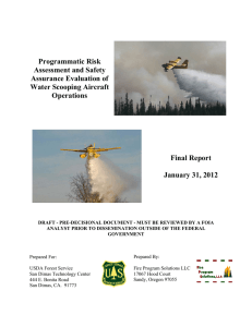 Programmatic Risk Assessment and Safety Assurance Evaluation of Water Scooping Aircraft