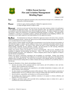 USDA Forest Service Fire and Aviation Management Briefing Paper