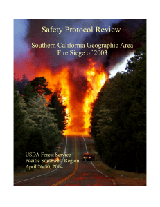 Safety Protocol Review Southern California Geographic Area Fire Siege of 2003