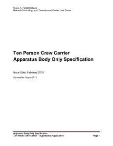 Ten Person Crew Carrier Apparatus Body Only Specification  Issue Date: February 2016