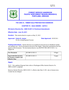 FOREST SERVICE HANDBOOK PACIFIC NORTHWEST REGION (REGION 6) PORTLAND, OREGON