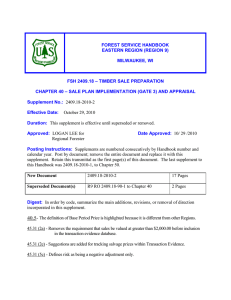 FOREST SERVICE HANDBOOK EASTERN REGION (REGION 9) MILWAUKEE, WI