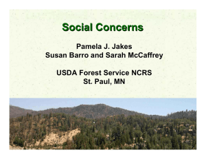 Social Concerns Pamela J. Jakes Susan Barro