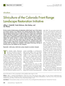 Silviculture of the Colorado Front Range Landscape Restoration Initiative silviculture