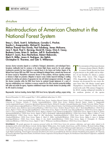 Reintroduction of American Chestnut in the National Forest System silviculture REVIEW ARTICLE