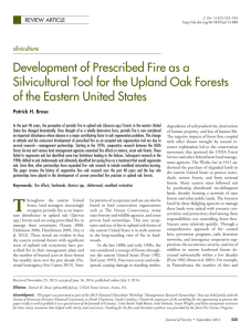 Development of Prescribed Fire as a of the Eastern United States