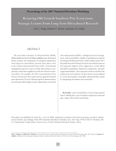 Restoring Old-Growth Southern Pine Ecosystems: Strategic Lessons From Long-Term Silvicultural Research