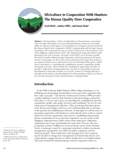 Silviculture in Cooperation With Hunters: The Kinzua Quality Deer Cooperative Scott Reitz